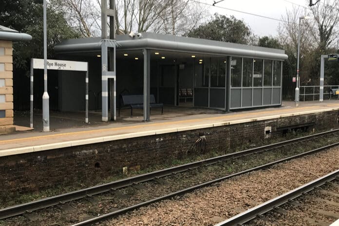 Photo credit: Greater Anglia - The new waiting room at Rye House station