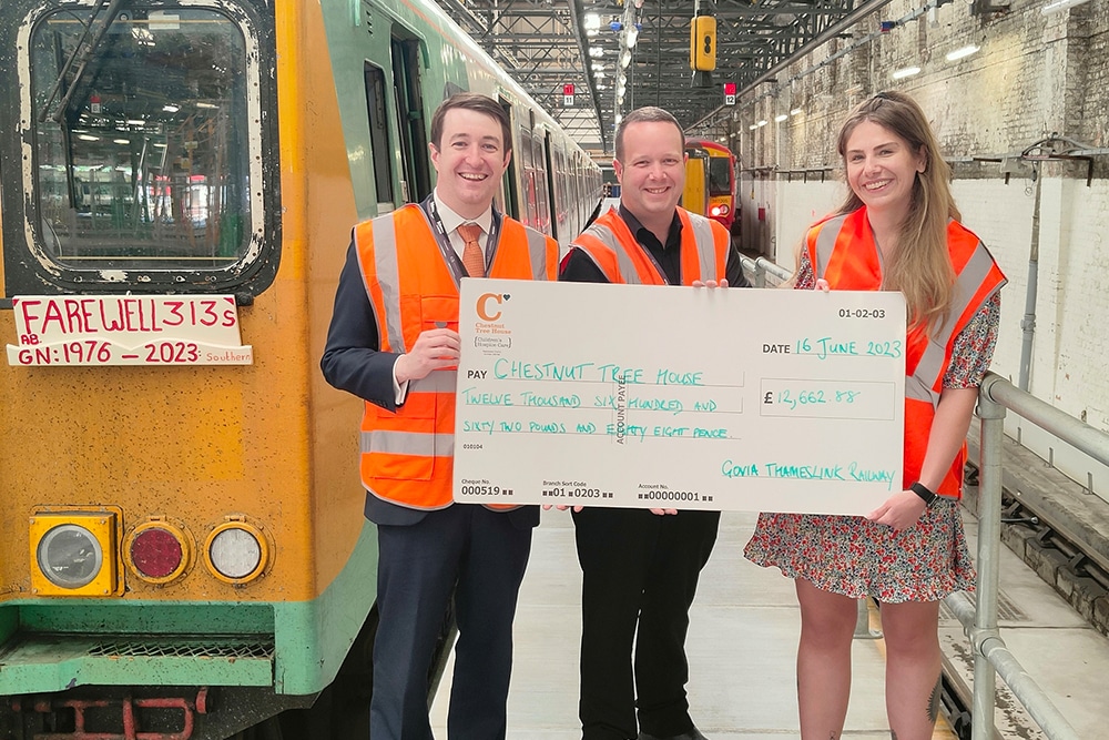 GTR donates £12,500 train retirement collection to Sussex children’s hospice