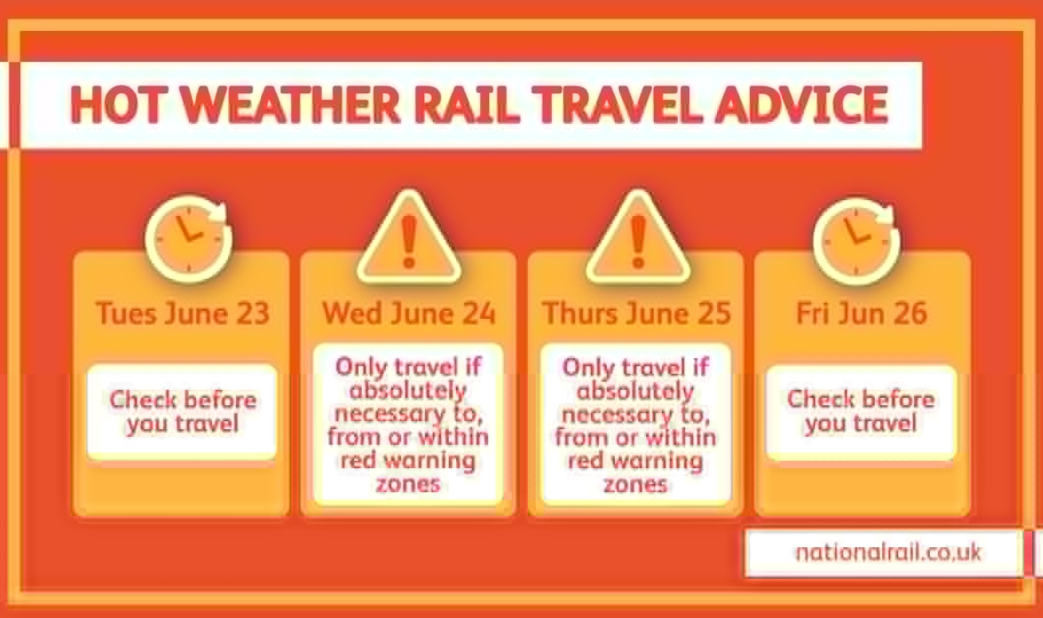 Rail Operators Urge Essential Travel Only During Record June Heat